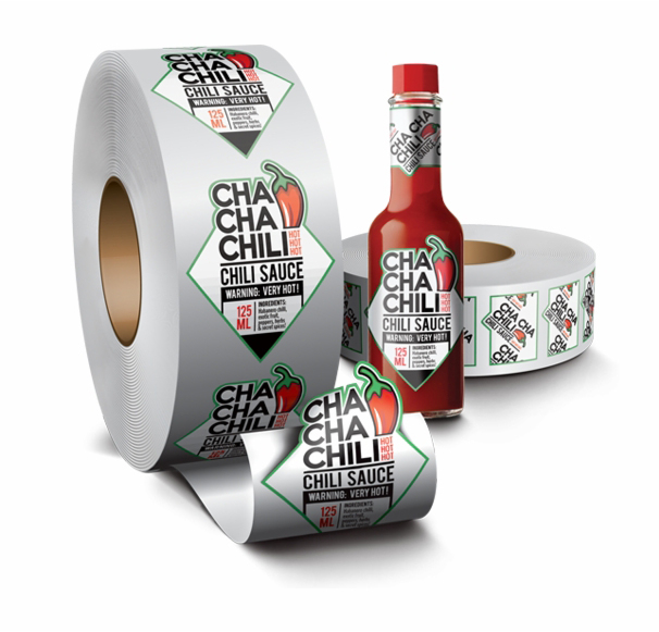 Etiqueta de mascota de plata mate 