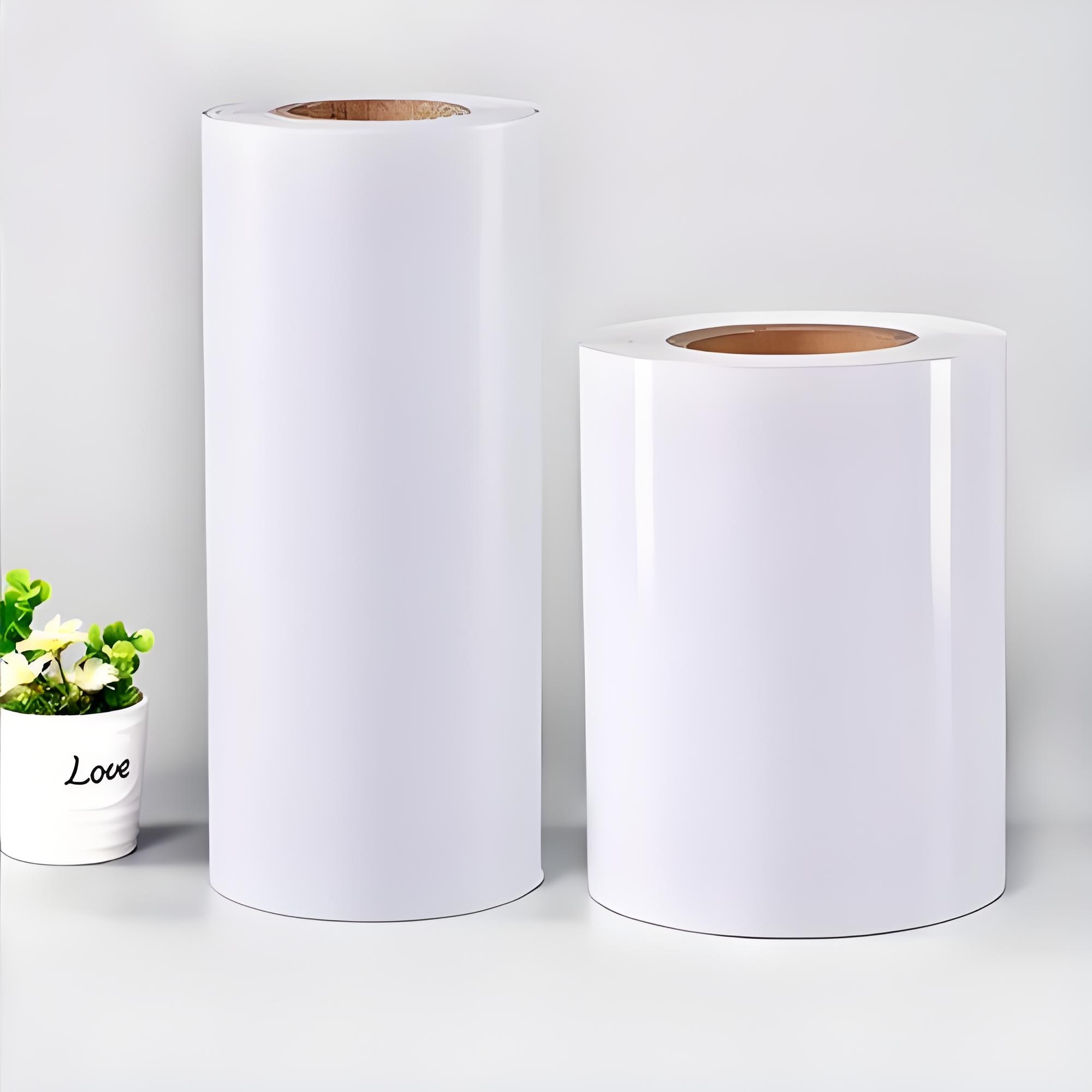 Etiqueta de PVC blanca brillante