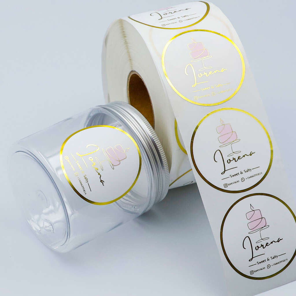 Etiqueta de PVC blanca brillante